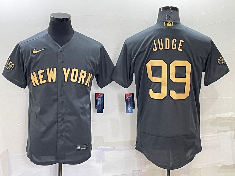 New York Yankees #99 Aaron Judge Grey 2022 All Star Stitched Flex Base Nike Jersey