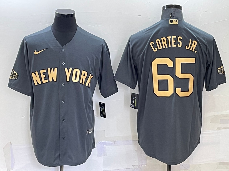 New York Yankees #65 Nestor Cortes Jr Grey 2022 All Star Stitched Cool Base Nike Jersey