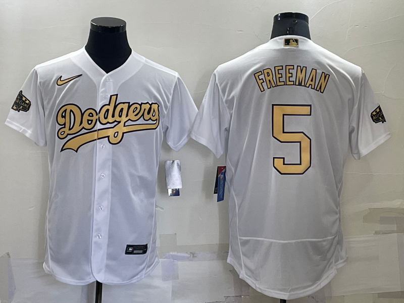 Los Angeles Dodgers #5 Freddie Freeman White 2022 All Star Stitched Flex Base Nike Jersey