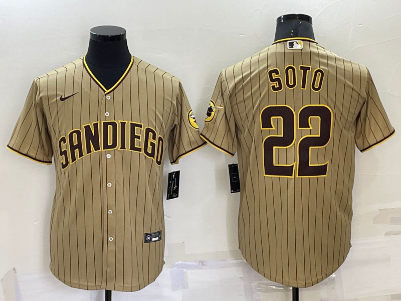 San Diego Padres #22 Juan Soto Grey Stitched MLB Cool Base Nike Jersey - Click Image to Close