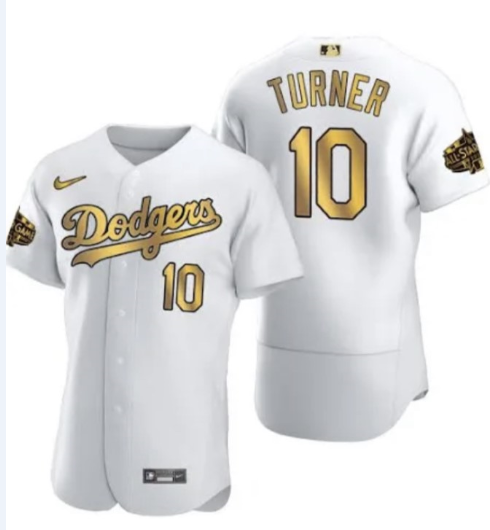Los Angeles Dodgers #10 Justin Turner White 2022 All Star Stitched Flex Base Nike Jersey