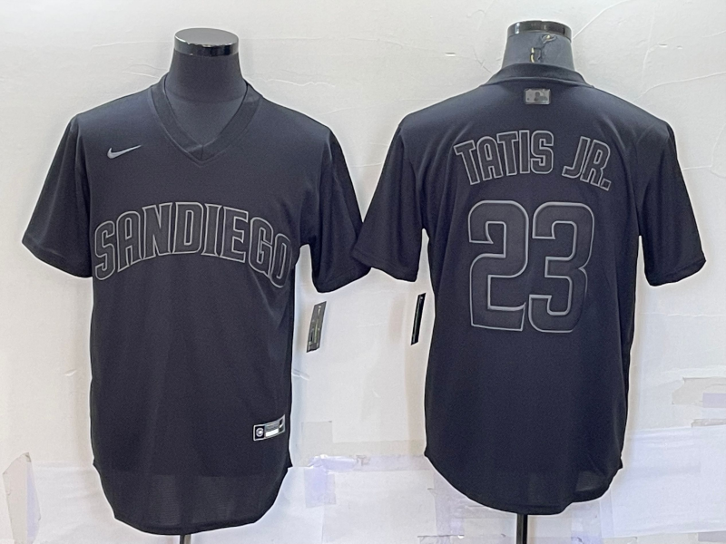 San Diego Padres #23 Fernando Tatis Jr Black Pullover Turn Back The Clock Stitched Cool Base Jersey