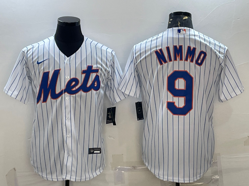 New York Mets #9 Brandon Nimmo White Cool Base Stitched Baseball Jersey