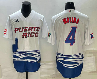 Puerto Rico Baseball Team #4 Carlos Correa 2023 White World Baseball Classic Stitched Jerseys