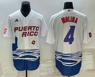 Puerto Rico Baseball Team #4 Carlos Correa 2023 White World Baseball Classic Stitched Jersey