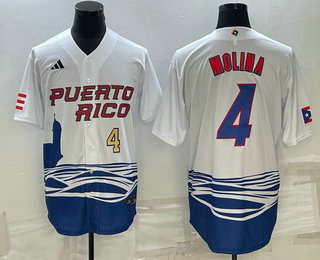 Puerto Rico Baseball Team #4 Carlos Correa Number 2023 White World Baseball Classic Stitched Jersey