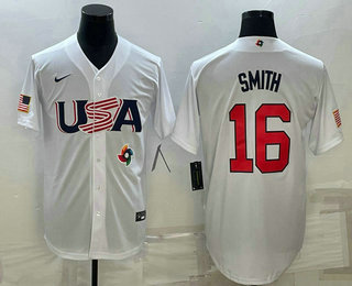 USA Baseball Team #16 Will Smith 2023 White World Baseball Classic Stitched Jerseys