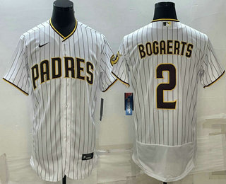 San Diego Padres #2 Xander Bogaerts White Flex Base Stitched Baseball Jersey