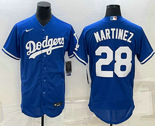 Los Angeles Dodgers #28 JD Martinez Blue Stitched MLB Cool Base Nike Jersey