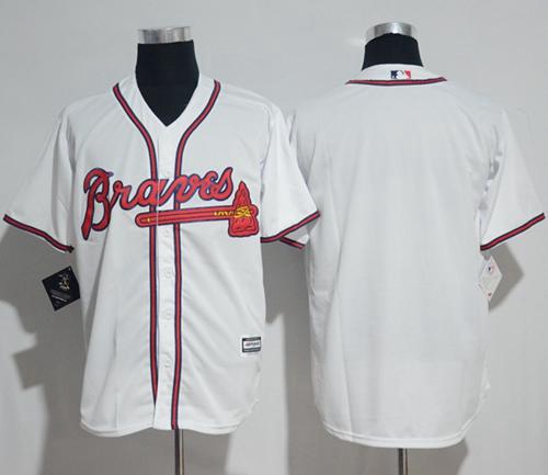 Braves Blank White New Cool Base Stitched MLB Jersey - Click Image to Close