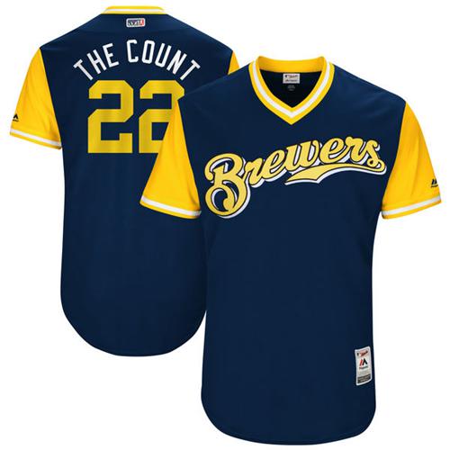 Brewers #22 Matt Garza Navy "The Count" Players Weekend Authentic Stitched MLB Jersey