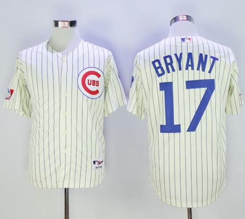 Cubs #17 Kris Bryant Cream 1969 Turn Back The Clock Stitched MLB Jersey