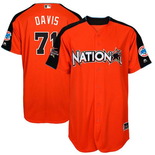 Cubs #71 Wade Davis Orange 2017 All-Star National League Stitched MLB Jersey