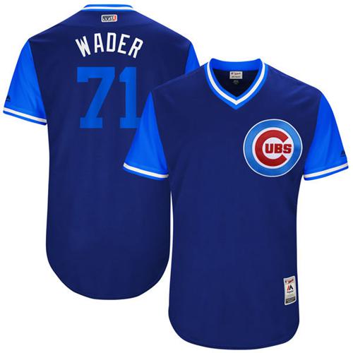 Cubs #71 Wade Davis Royal "Wader" Players Weekend Authentic Stitched MLB Jersey