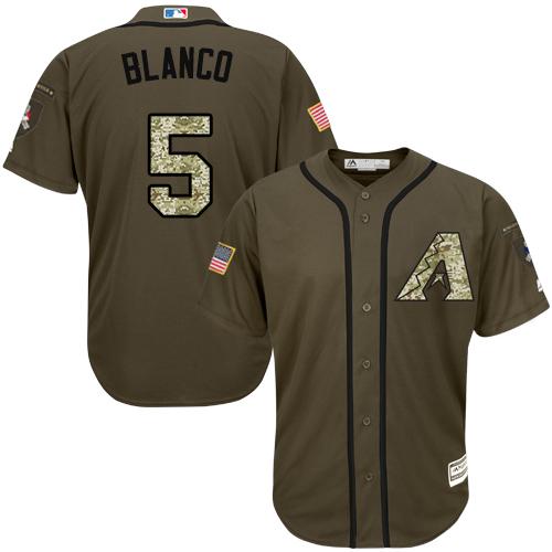 Diamondbacks #5 Gregor Blanco Green Salute to Service Stitched MLB Jersey