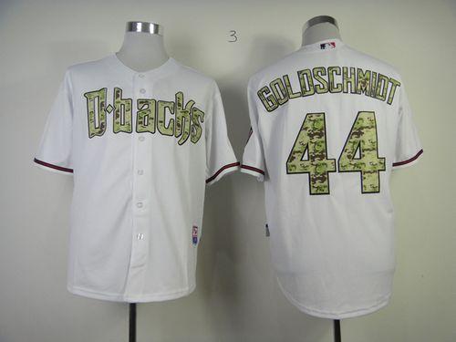 Diamondbacks #44 Paul Goldschmidt White USMC Cool Base Stitched MLB Jersey