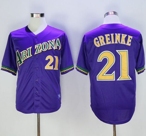 Diamondbacks #21 Zack Greinke Purple Cooperstown Stitched MLB Jersey