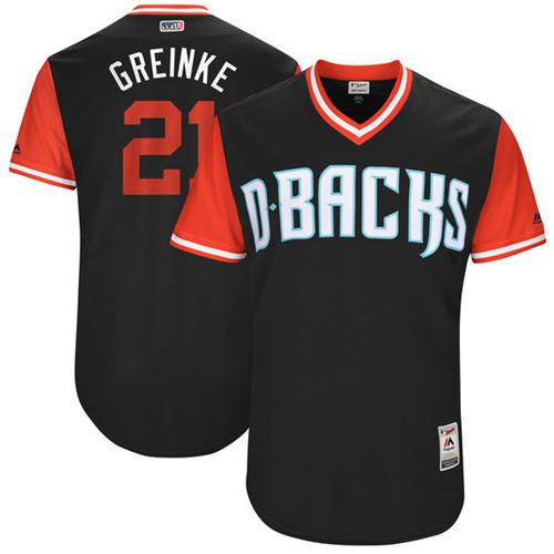 Diamondbacks #21 Zack Greinke Black "Greinke" Players Weekend Authentic Stitched MLB Jersey