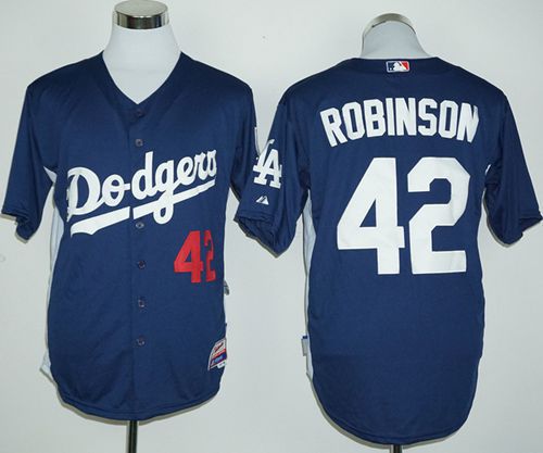 Dodgers #42 Jackie Robinson Navy Blue Cooperstown Stitched MLB Jersey - Click Image to Close