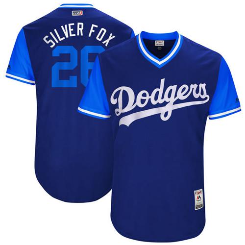 Dodgers #26 Chase Utley Royal "Silver Fox" Players Weekend Authentic Stitched MLB Jersey