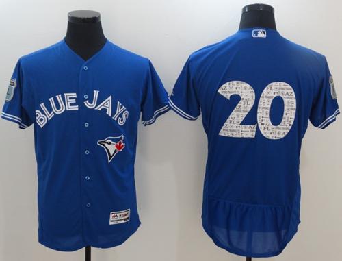 Blue Jays #20 Josh Donaldson Blue 2017 Spring Training Authentic Flex Base Stitched MLB Jersey