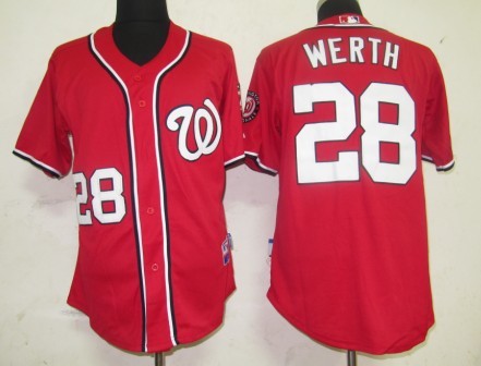 Nationals #28 Jayson Werth Red Stitched MLB Jersey