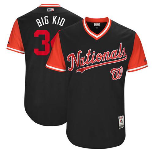 Nationals #34 Bryce Harper Navy "Big Kid" Players Weekend Authentic Stitched MLB Jersey