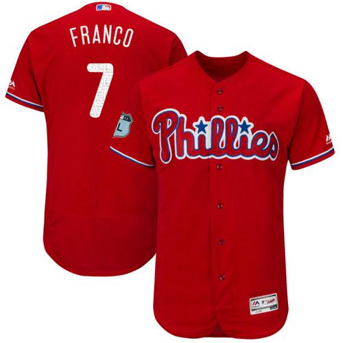 Phillies #7 Maikel Franco Red 2017 Spring Training Authentic Flex Base Stitched MLB Jersey