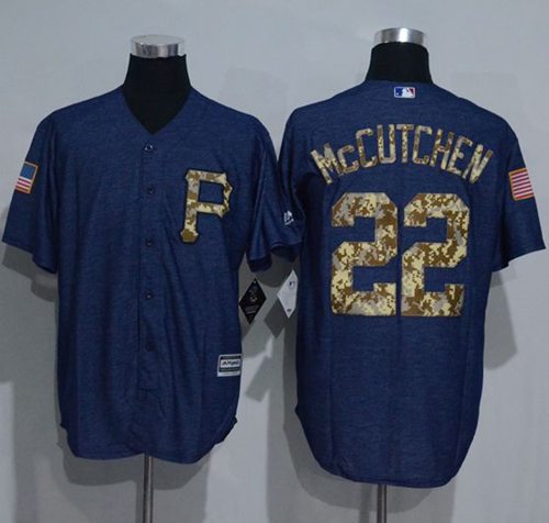 Pirates #22 Andrew McCutchen Denim Blue Salute to Service Stitched MLB Jersey