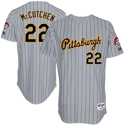 Pirates #22 Andrew McCutchen Grey Strip 1997 Turn Back The Clock Stitched MLB Jersey