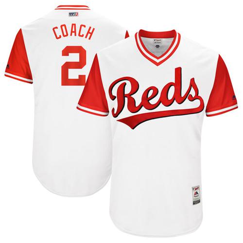 Reds #2 Zack Cozart White "Coach" Players Weekend Authentic Stitched MLB Jersey