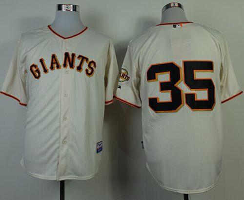 Giants #35 Brandon Crawford Cream Cool Base Stitched MLB Jersey