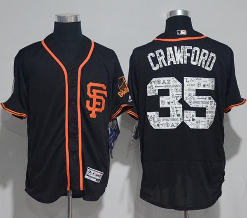 Giants #35 Brandon Crawford Black 2017 Spring Training Authentic Flex Base Stitched MLB Jersey