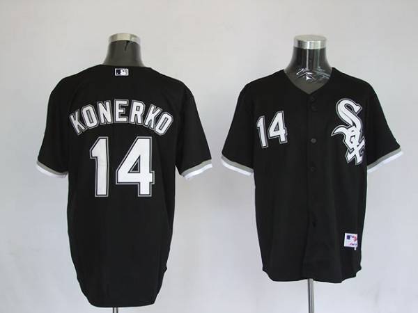 White Sox #14 Paul Konerko Stitched Black MLB Jersey