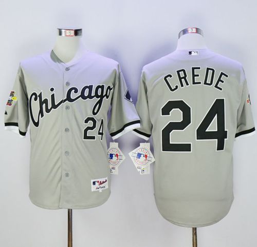 White Sox #24 Joe Crede Grey 2005 World Series Stitched MLB Jersey