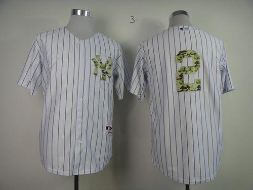Yankees #2 Derek Jeter White USMC Cool Base Stitched MLB Jersey