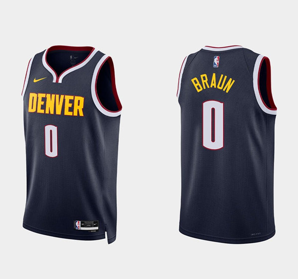 Denver Nuggets #0 Christian Braun Navy 2022 Icon Edition Stitched Jersey