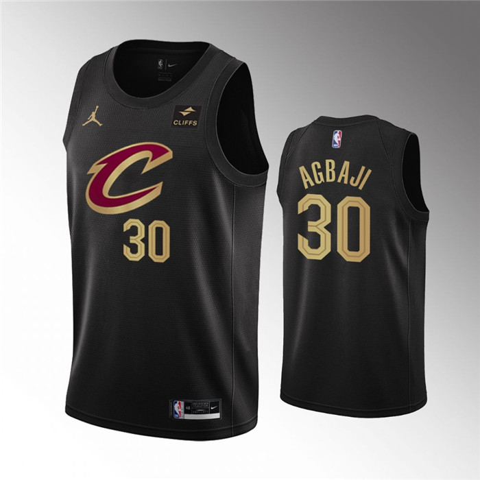 Cleveland Cavaliers #30 Ochai Agbaji Black Statement Edition Stitched Basketball Jersey