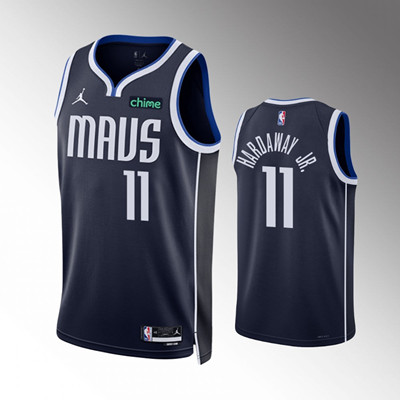 Dallas Mavericks #11 Tim Hardaway Jr. Navy Statement Edition Stitched Basketball Jersey