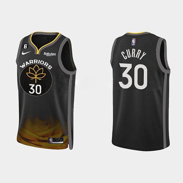Golden State Warriors #30 Stephen Curry Black 2022-23 City edition Stitched Basketball Jersey