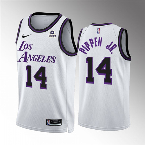 Los Angeles Lakers #14 Scottie Pippen Jr. White City Edition Stitched Basketball Jersey