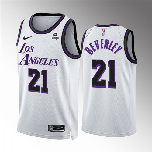 Los Angeles Lakers #21 Patrick Beverley White City Edition Stitched Basketball Jersey