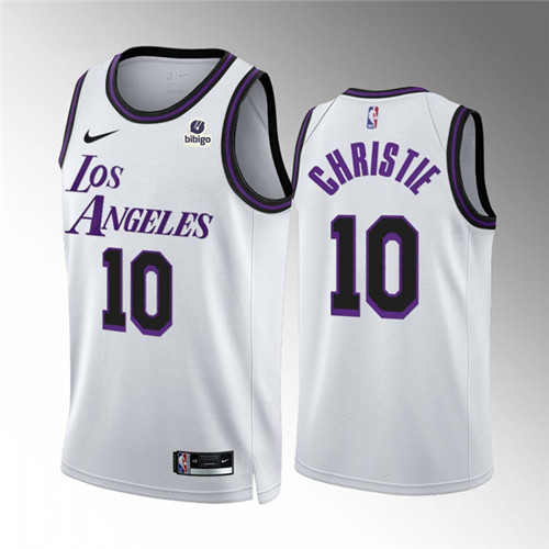 Los Angeles Lakers #10 Max Christie White City Edition Stitched Basketball Jersey