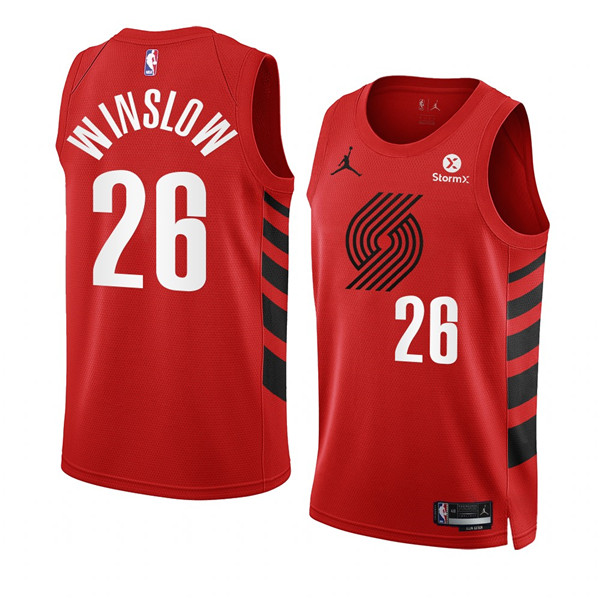 Portland Trail Blazers #26 Justise Winslow 2022-23 Red Statement Edition Swingman Stitched Basketbal