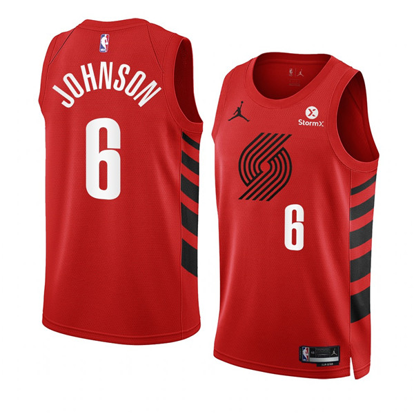 Portland Trail Blazers #6 Keon Johnson 2022-23 Red Statement Edition Swingman Stitched Basketball Je