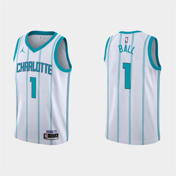 Charlotte Hornets #1 LaMelo Ball 2022-23 White Association Edition Stitched Basketball Jersey