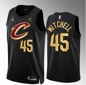 Cleveland Cavaliers #45 Donovan Mitchell Black Statement Edition Stitched Jersey