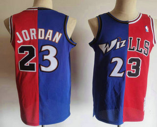 Chicago Bulls #23 Michael Jordan Blue Red Two Tone Stitched Hardwood Classic Swingman Jerseys