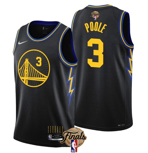 Golden State Warriors #3 Jordan Poole Black 2022 Finals Stitched Jersey