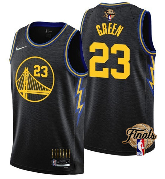 Golden State Warriors #23 Draymond Green 2021-22 City Edition Black 75th Anniversary NBA Finals Stit